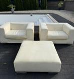 2 leren fauteuils, Huis en Inrichting, Fauteuils, Ophalen, Gebruikt, 100 tot 125 cm, Leer