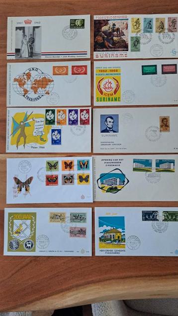 Suriname FDC Enveloppen Collectie beschikbaar voor biedingen
