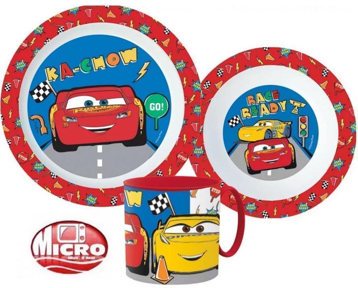 Disney Cars Kinderservies met Mok - Magnetron Eetsetje, Kinderen en Baby's, Overige Kinderen en Baby's, Nieuw, Ophalen of Verzenden