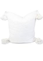 2x witte kussenslopen pompoms, Huis en Inrichting, Ophalen of Verzenden, Wit, Hoeslaken of Sloop, Nieuw