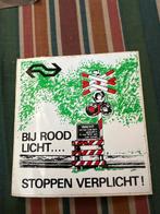 NS Waarschuwingssticker - Bij Rood Licht Stoppen!, Ophalen of Verzenden, Gebruikt, Trein, Kaart of Prent
