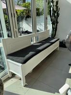 Leuke witte houten eettafelbank met opbergruimte, Ophalen, Gebruikt, Hout