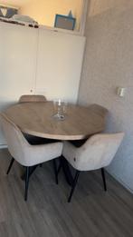 Eettafel met 4 stoelen, Huis en Inrichting, Tafels | Eettafels, Ophalen, Rechthoekig, Eikenhout, 50 tot 100 cm