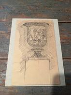 KUNST TEKENING POTLOOD KLASSIEKE URN KLEIN, Antiek en Kunst, Ophalen of Verzenden