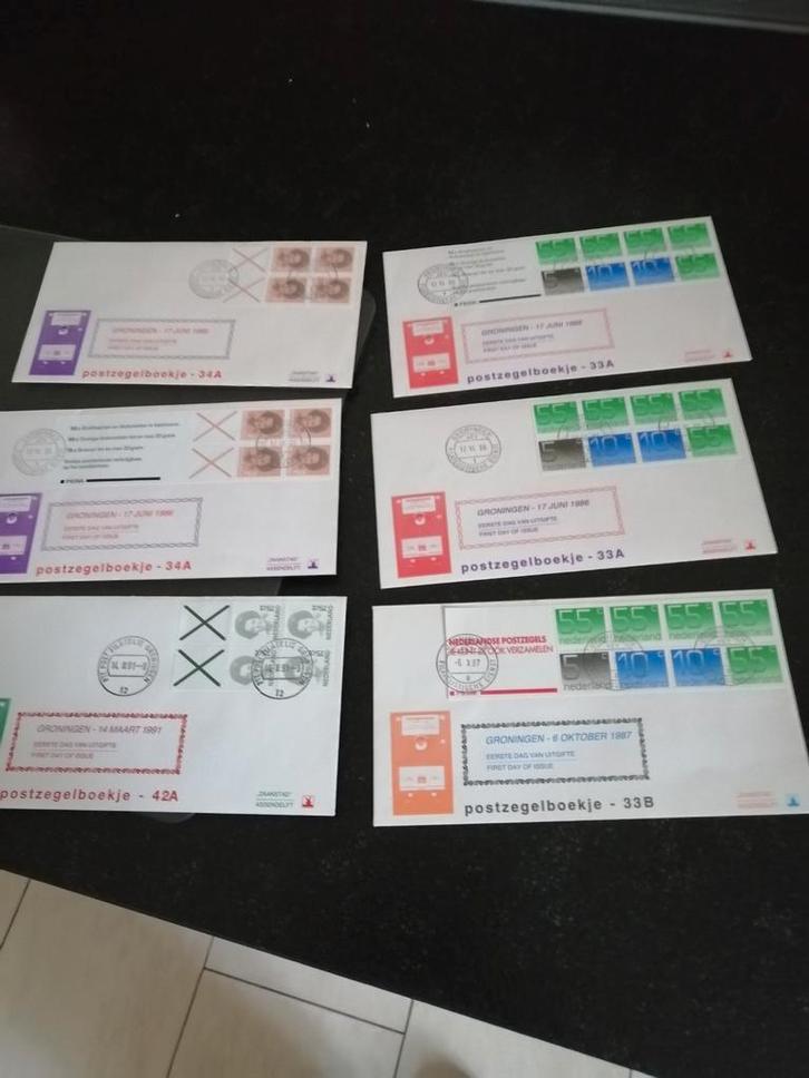 6 FDC Postzegelboekjes, Postzegels en Munten, Postzegels | Volle albums en Verzamelingen, Nederland, Ophalen of Verzenden