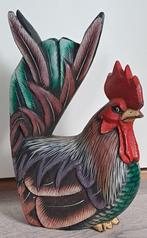 Kleurrijke houten haan. Hoogte is 25cm., Antiek en Kunst, Ophalen of Verzenden