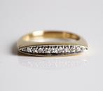 14 krt gouden ring navet met diamanten, ., Ophalen of Verzenden, Zo goed als nieuw, Met edelsteen