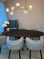 Zwarte ovale eettafel 204x104 - Betonstuck Zsm Weg!, Huis en Inrichting, Tafels | Eettafels, Overige materialen, 100 tot 150 cm