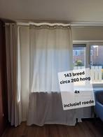 4x IKEA gordijnen crème incl. roede - 143x260cm, Gebruikt, 100 tot 150 cm, 200 cm of meer, Wit