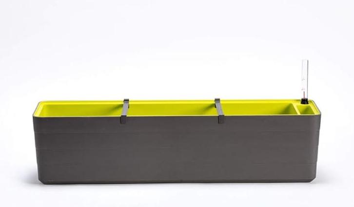 Plastia Berberis 80cm Zelfwaterend Grijs/Groen 2x | Nieuw, Tuin en Terras, Bloembakken en Plantenbakken, Zo goed als nieuw, Kunststof