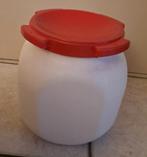 Curtec voerton/ bewaarton 15 liter wit met rode deksel, Ophalen of Verzenden, Zo goed als nieuw, Kunststof