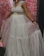 Elegante Witte Avondjurk, Kleding | Dames, Jurken, Wit, Ophalen of Verzenden, Zo goed als nieuw, Maat 36 (S)