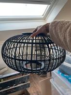 Kwantum zwarte lampenkap riet/rotan, Ophalen of Verzenden, Zo goed als nieuw, Rond