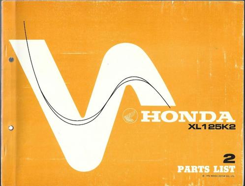 Honda XL125 K2 parts list onderdelenlijst (882p) motor, Motoren, Handleidingen en Instructieboekjes, Honda, Ophalen of Verzenden