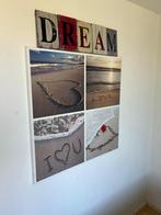 groot canvasdoek met LOVE strandfoto's+DREAM canvasdoekje, Ophalen of Verzenden