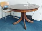Eettafel, rond, massief hout, donkerbruin, 110 cm, Huis en Inrichting, Tafels | Eettafels, Ophalen, Gebruikt, Rond, Vier personen