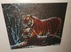Bied aan schilderij tijgers, Antiek en Kunst, Ophalen of Verzenden