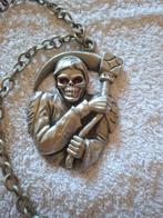 Halloween Magere Hein hanger met Ketting, Ophalen of Verzenden, Zo goed als nieuw, Versiering, Halloween of Griezel
