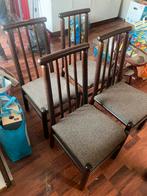 Vintage Eetkamerstoelen - Set van 4, Huis en Inrichting, Stoelen, Ophalen, Gebruikt, Bruin, Vier