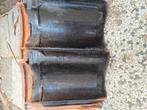Zwarte keramische dakpannen. +/_ 300 stuks (35cmx25cm), Doe-het-zelf en Verbouw, Dakpannen en Dakbedekking, Ophalen, Gebruikt