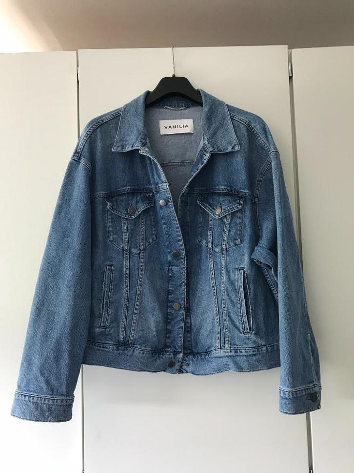 JEANS JASJE VANILIA OVERSIZED 42, Kleding | Dames, Jasjes, Kostuums en Pakken, Zo goed als nieuw, Maat 42/44 (L), Blauw, Ophalen of Verzenden
