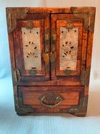 Juwelen kistje mahonie hout met laatjes, Ophalen of Verzenden