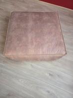 Lederen hocker/poef 90x90 H25cm, Ophalen, Zo goed als nieuw, Vierkant, 50 tot 75 cm