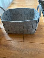 Grijze vilten mand met handvatten, Ophalen, Kunststof, Gebruikt, Minder dan 50 cm