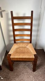 Eikenstoelen met riet 4x, Huis en Inrichting, Stoelen, Ophalen, Bruin, Vier