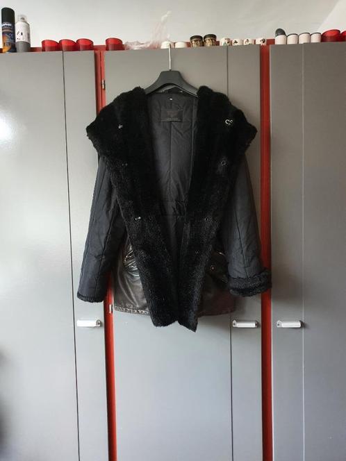 Elegante Zwarte Winterjas met Fake Bont van Cipriani L/XL, Kleding | Dames, Jassen | Winter, Maat 46/48 (XL) of groter, Zwart