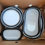 Servies mat zwart lichtgrijs Driehoek Huizen Holland, Huis en Inrichting, Keuken | Servies, Ophalen, Zo goed als nieuw, Overige stijlen