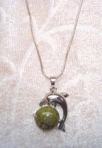 SALE: Ketting met hanger Dolfijn van groene jaspis, Info.adorabeads@gmail.com, Want 18 Hoogvliet, Adorabeads, Nieuw