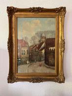 J Le Blanc. Stadsgezicht olieverf op linnen 0.60x0.45, Antiek en Kunst, Ophalen of Verzenden