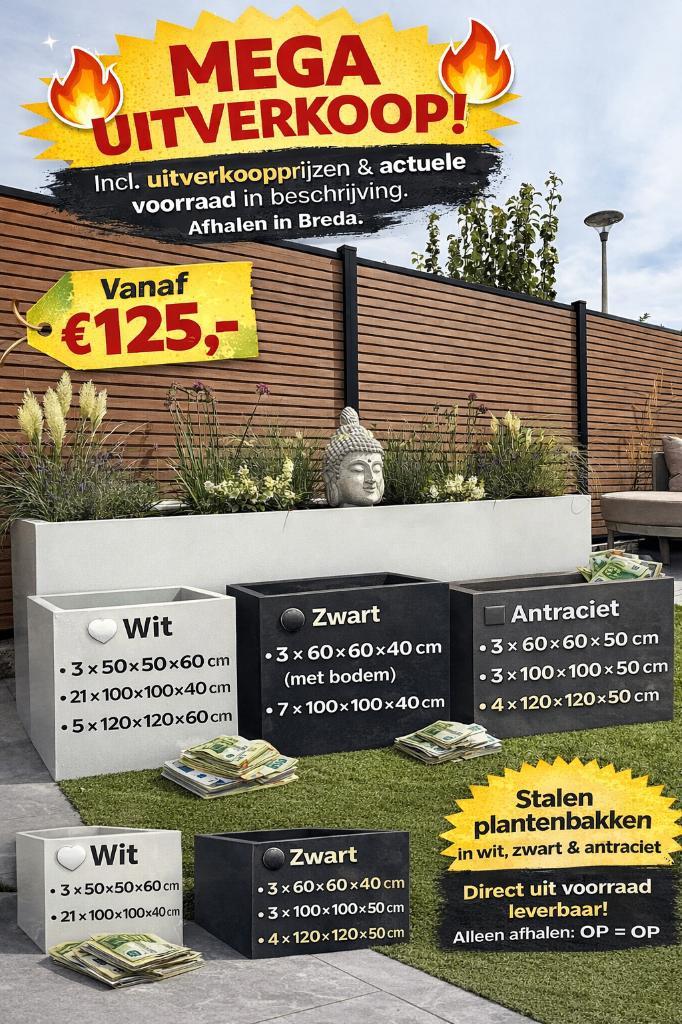 Plantenbakken, Tuin en Terras, Bloembakken en Plantenbakken, Nieuw, Metaal, Minder dan 30 cm, Rond, Ophalen of Verzenden