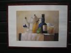 Stilleven Blauwe Fles Lilita Upeniece Kunstdruk 52 x 72, Ophalen, 50 tot 75 cm, Schilderij, 50 tot 75 cm