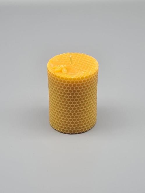 Ronde Gele Kaars van Bijenwas, Huis en Inrichting, Woonaccessoires | Kandelaars en Kaarsen, Nieuw, Minder dan 25 cm, Overige materialen