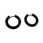 22mm x 4mm Oorringen Unisex Zwart PVD-Coating RVS Oorbellen, Sieraden, Tassen en Uiterlijk, Oorbellen, Overige materialen, Hangers