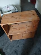 Grenen Houten Bijzettafel met 2 Planken, Huis en Inrichting, Ophalen, Minder dan 45 cm, Minder dan 55 cm, Gebruikt