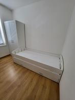 Complete slaapkamer set – Bed + Kast (optioneel matras), Huis en Inrichting, Ophalen, 90 cm, Eenpersoons, Wit