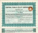 23x Central Public Utulity Corporation-Amsterdam Certificaat, Verzenden, 1920 tot 1950, Certificaat van aandeel