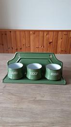 EMAILLE RESEDA GROEN ZAND ZEEP EN SODA MET REKJE VAN BK., Antiek en Kunst, Ophalen of Verzenden