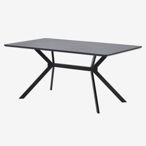 WOOOD Bruno Eettafelblad - Mdf - Zwart - 160x90, Huis en Inrichting, Tafelonderdelen, Nieuw, Tafelblad, 150 tot 200 cm, 50 tot 100 cm
