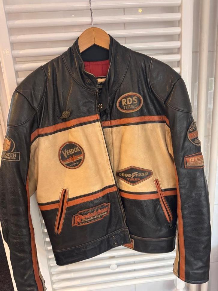 Motorjack leer Redskins L Harley, Motoren, Kleding | Motorkleding, Jas | leer, Heren, Tweedehands, Ophalen of Verzenden