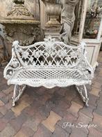 Per Sempre, Prachtig romantisch Gietaluminium Tuinbankje, Ophalen, Zo goed als nieuw, Rotan