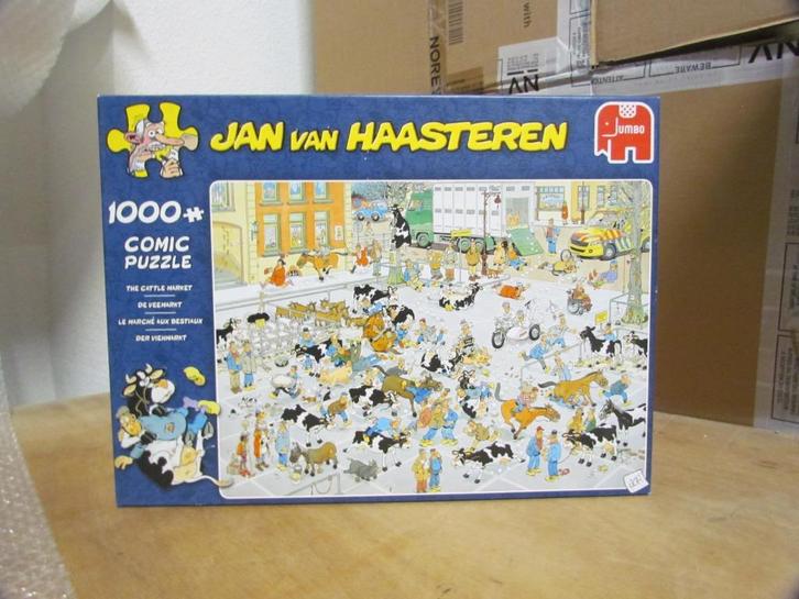 Jan van Haasteren Dieren Markt 1000 Stukjes Tweede Kansje, Hobby en Vrije tijd, Denksport en Puzzels, Zo goed als nieuw, Legpuzzel