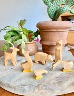 Vintage set houten dieren handgemaakt dierfiguren, Ophalen of Verzenden, Gebruikt