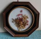 Vintage schilderijtje met droogbloemen - jaren seventies, Ophalen of Verzenden