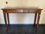 Donkerbruine hoge zijtafel., Huis en Inrichting, Tafels | Sidetables, Ophalen, Gebruikt, 50 tot 100 cm, Overige houtsoorten