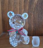 Glazen beertje van Swarovski met strik en honingpot, Verzamelen, Swarovski, Ophalen of Verzenden, Zo goed als nieuw, Figuurtje