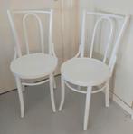 Stoel 2x Bistro Café Stoelen Vintage Brocante Retro Wit, Huis en Inrichting, Stoelen, Ophalen, Gebruikt, Wit
